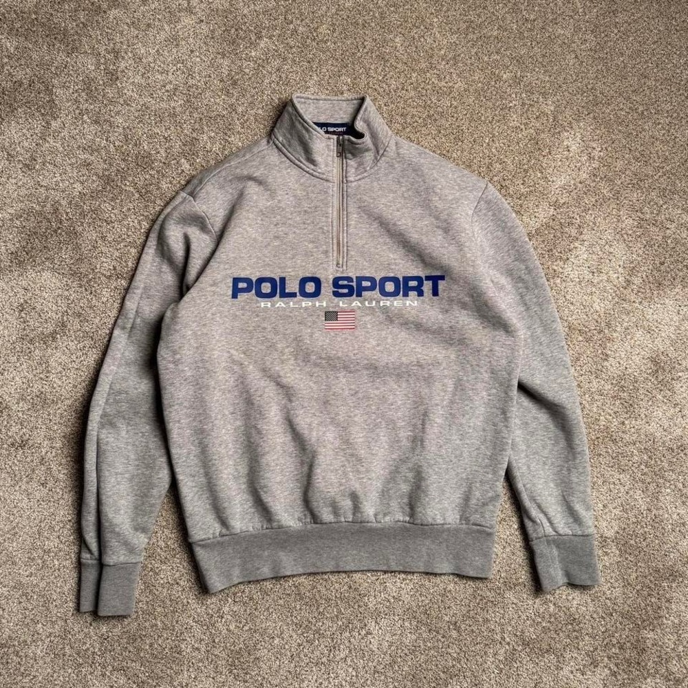 HEATHER GREY POLO SPORT RALPH LAUREN QUARTER ZIP